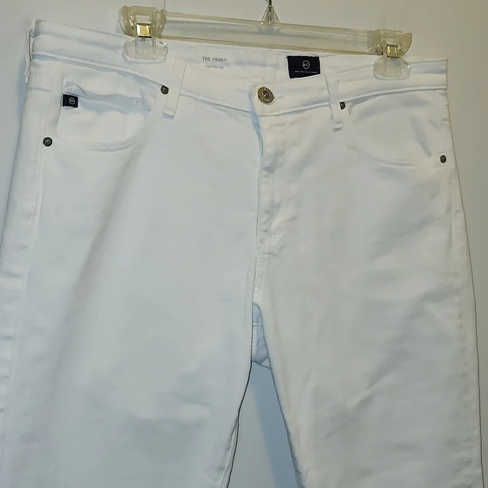 AG The Prima Mid Rise White Cigarette leg Stretch Jeans | Size 31 - Picture 3 of 9
